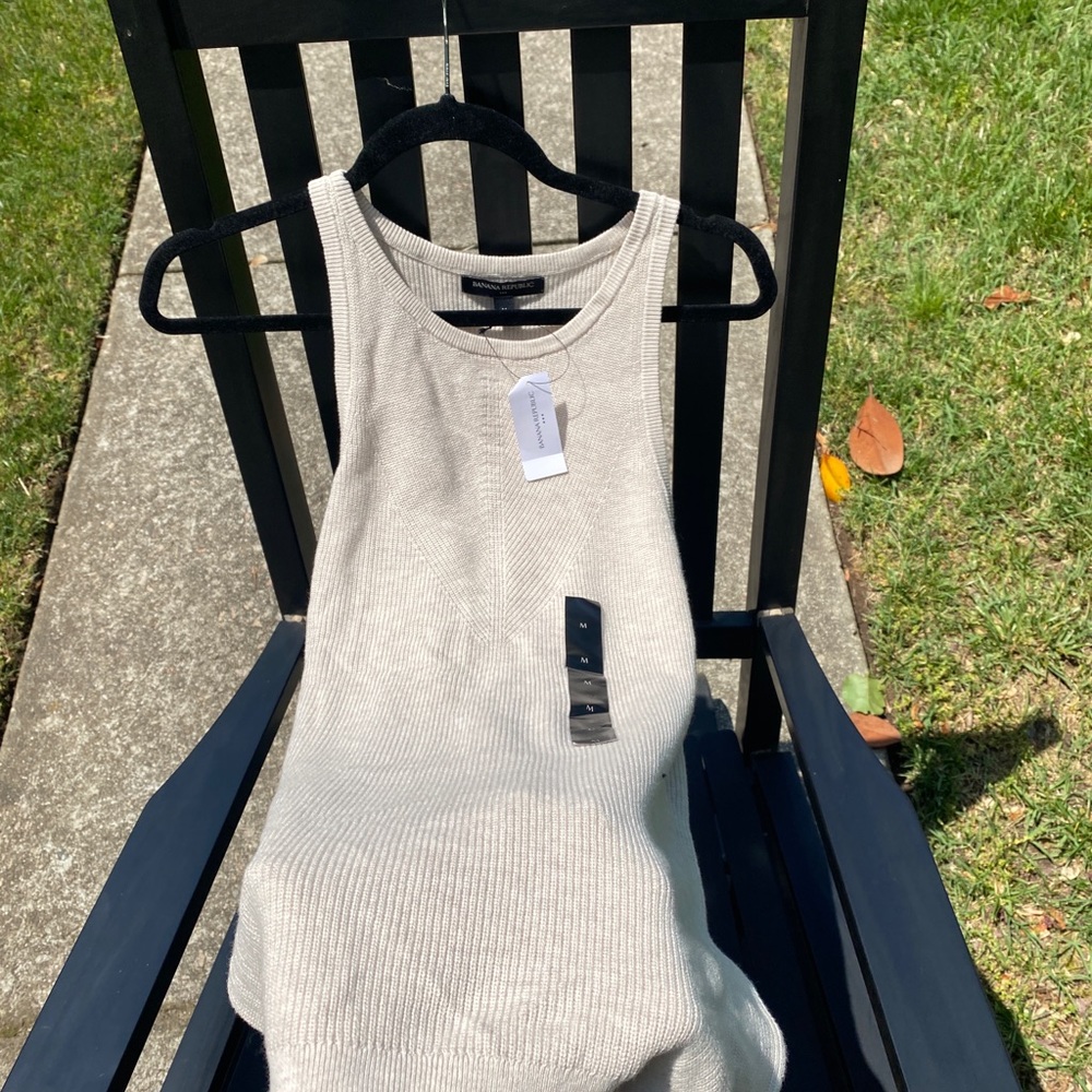 Cream tank halter top (seater material)